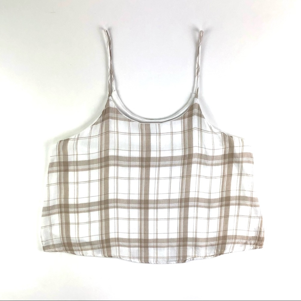 MOD Boutique Plaid Flannel Crop Tank Top
